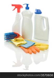group of cleaning objects