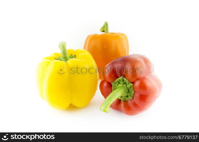 Group of colorful sweet bell pepper. Group of colorful sweet bell pepper on a white background
