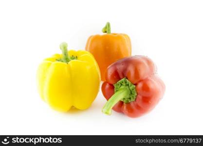 Group of colorful sweet bell pepper. Group of colorful sweet bell pepper on a white background