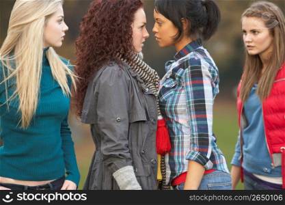 Group Of Confrontational Teenager Girls