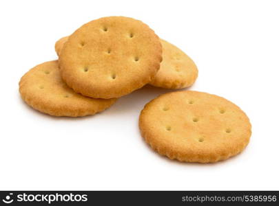 Group of crackers isolated on white