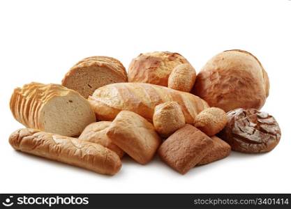 Group of different bread products