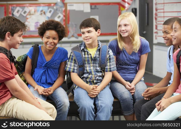 Group of Elementary Pupils In Classroom