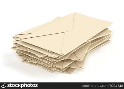 Group of envelopes on white background