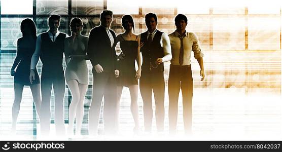 Group of Executives Standing Together as a Business Concept. Technology Theme