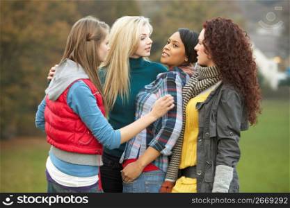 Group Of Female Teenagers Bullying Girl