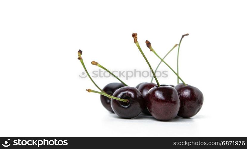 group of fresh cherry isolated on white