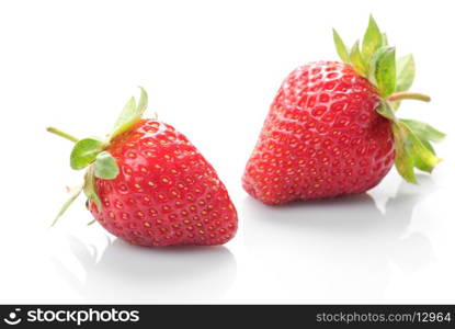 Group of fresh strawberries whith isolated on white