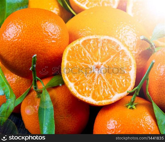 group of fresh tangerine