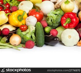 Group of fresh vegetables isolated on a white background