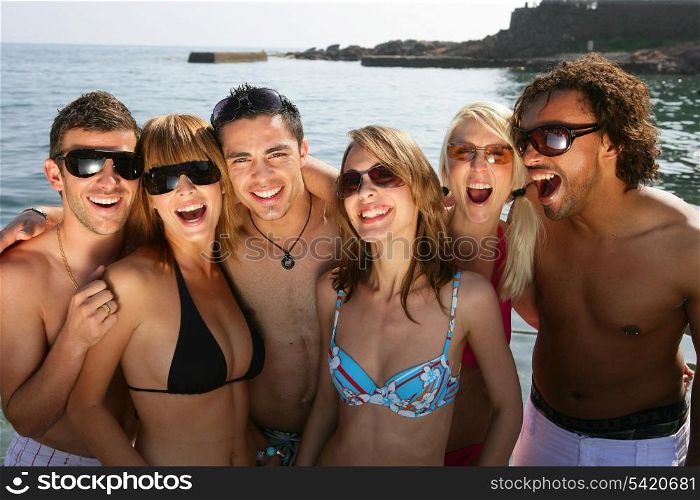 Group of friends at the beach