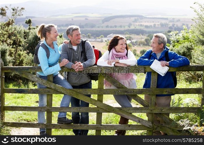 Group Of Friends On Country Walk
