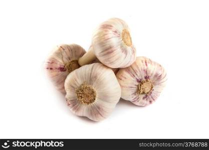 Group of garlics . A heads of garlics isolated on a white background