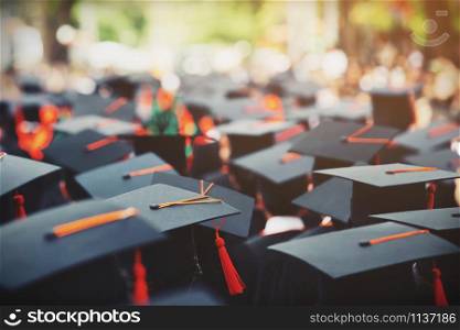 Group of Graduates during commencement. Concept education congratulation in University. Graduation Ceremony ,Congratulated the graduates in University during commencement.