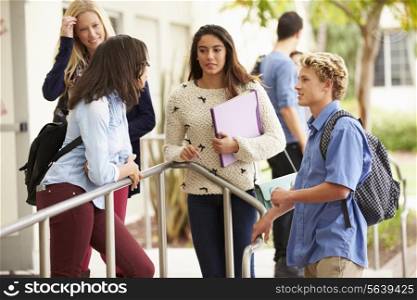 Group Of High School Students Standing Outside Building