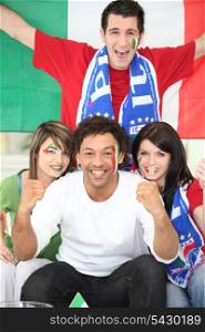 Group of Italian supporters
