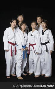 Group of martial arts player standing