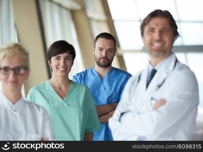 group of medical staff at hospital, doctors team standing together