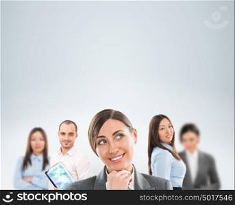 Group of multi ethnic business people posing and smiling