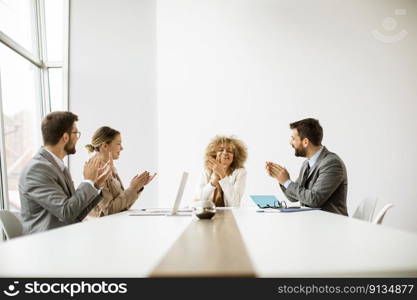 Group of multiethnic business people working together in the office