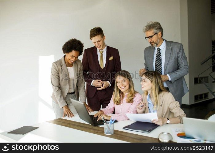 Group of multiethnic business people working together in the office