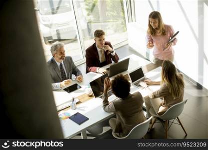 Group of multiethnic business people working together in the office