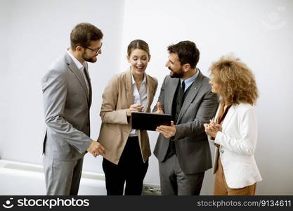 Group of multiethnic young business people working together in the office