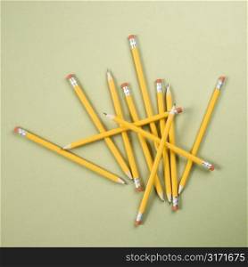 Group of pencils in a random pile.
