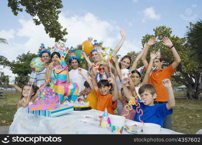 Group of people celebrating a birthday party