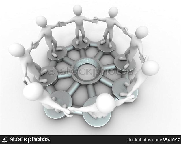 Group of people. Conceptual image of communications or teamwork. 3d