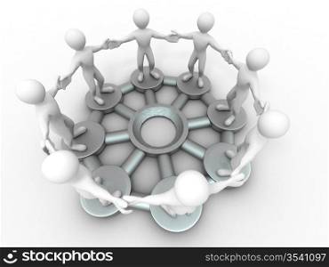 Group of people. Conceptual image of communications or teamwork. 3d
