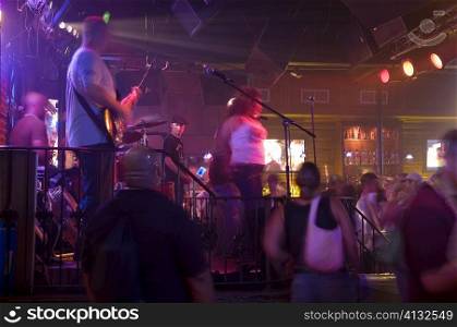 Group of people dancing at a nightclub, New Orleans, Louisiana, USA
