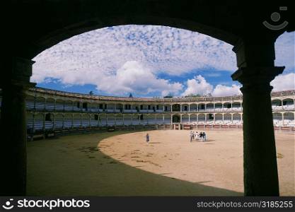 Group of people in a bullring, Ronda, Andalusia, Spain