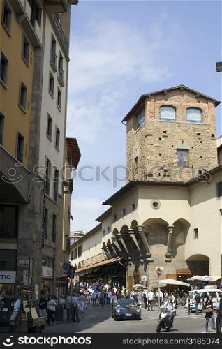 Group of people in a market, Via del Barbado, Florence, Italy