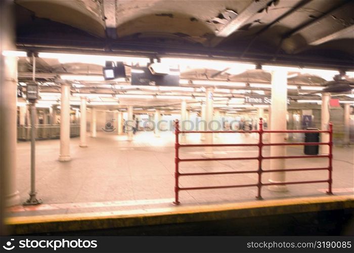 Group of people in a subway station, New York City, New York State, USA