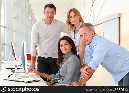 Group of people in business training