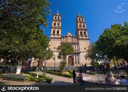 Group of people in front of a church, Soberbio Templo De San Jose, Morelia, Michoacan State, Mexico