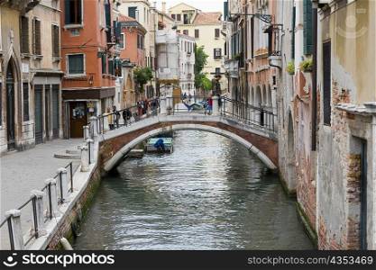 Group of people on a footbridge, Grand Canal, Venice, Italy