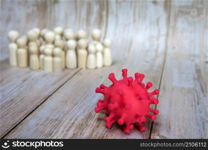 group of people standing against bacteria, virus covid-19, Social distancing wooden background copy space space for text. group of people standing against bacteria, virus covid-19, Social distancing wooden background copy space