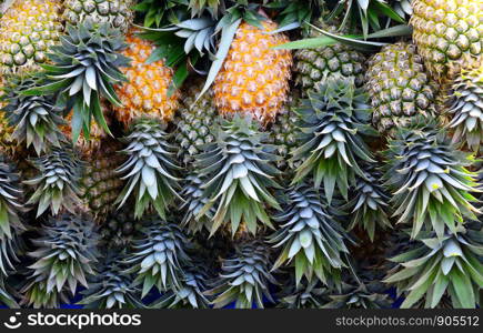 Group of pineapple stacked texture background