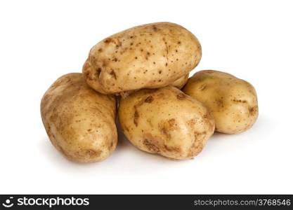 Group of potatoes isolated on a white background