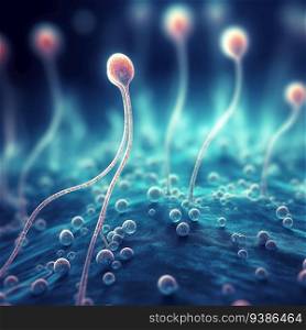 group of sperm cells created by generative AI