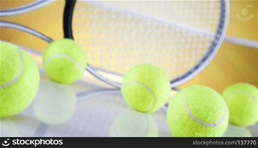 Group of sports equipment, vivid colorful theme