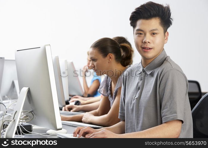 Group Of Students In Computer Class