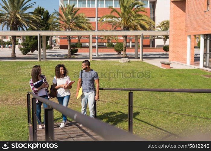 Group of students sitting on school campus