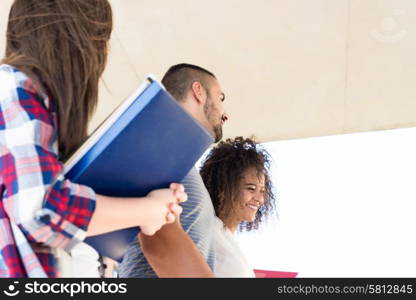 Group of students walking in University Campus