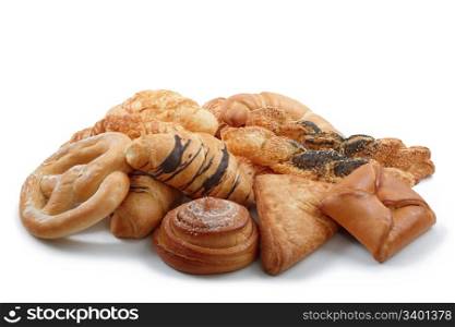 Group of sweet and salted bakery products