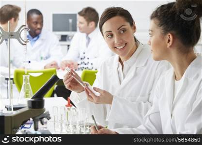 Group Of Technicians Working In Laboratory