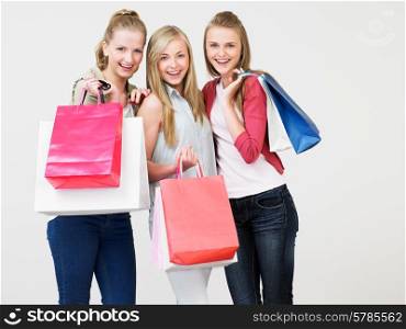 Group Of Teenage Girl With Shopping Bags