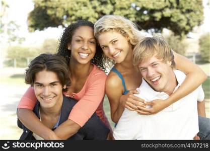 Group Of Teenagers Having Fun